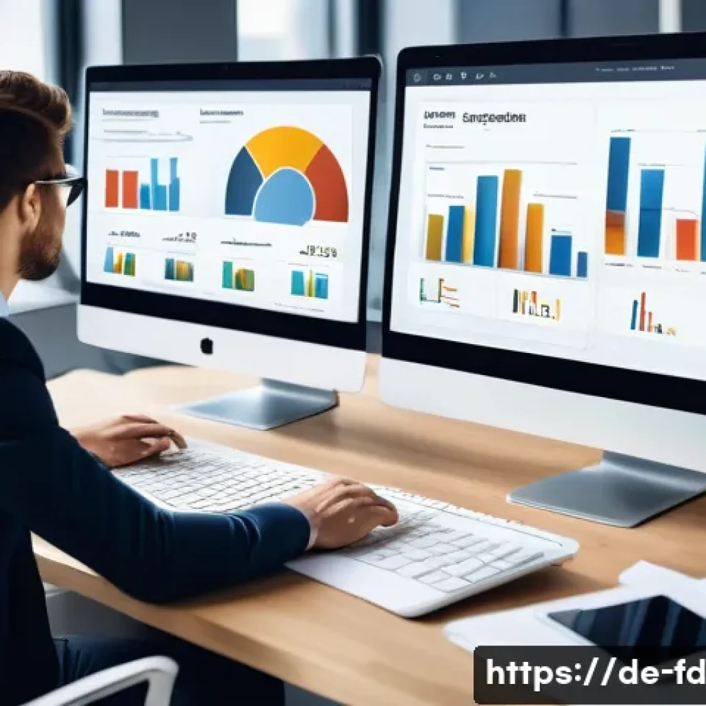 검색엔진 알고리즘 변화에 대한 대비책 - A modern German office scene showing a digital marketing team analyzing SEO data on multiple screens...