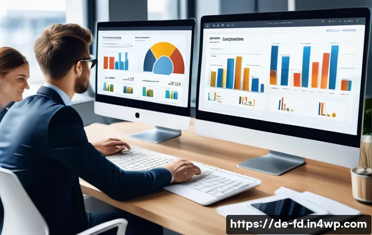 검색엔진 알고리즘 변화에 대한 대비책 - A modern German office scene showing a digital marketing team analyzing SEO data on multiple screens...