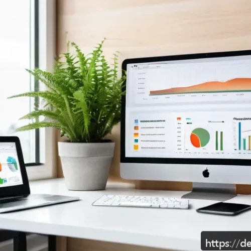 Home 32 고급 SEO를 위한 콘텐츠 리사이클링 전략 - A modern digital marketing workspace showing a sleek desktop computer screen displaying keyword anal...