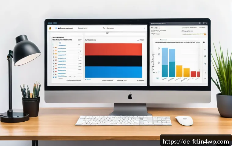 SEO를 위한 코어 웹 바이탈 최적화 - A detailed illustration of a modern German website optimization dashboard on a desktop screen, showi...
